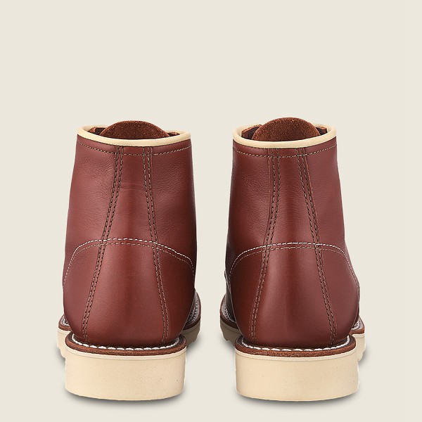 Red Wing Heritage Boots Burgundy - Red Wing Womens 6-inch Classic Moc - Short Atanado Leather - IVWA